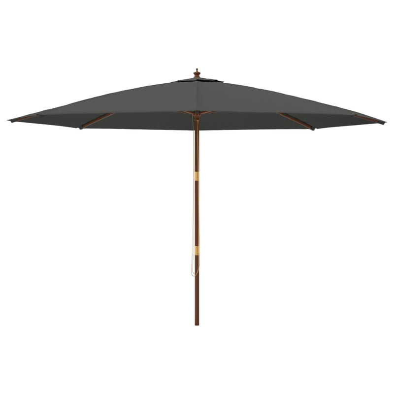 Afbeelding laden in galerijviewer, Vidaxl parasol met houten paal 400x273 cm antracietkleurig