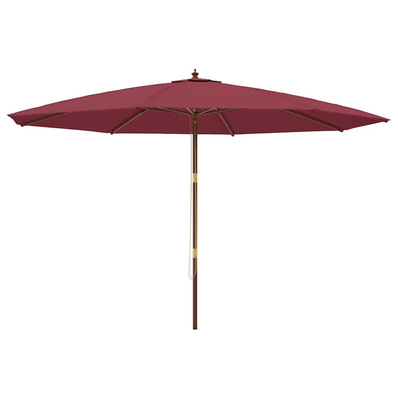 Afbeelding laden in galerijviewer, Vidaxl parasol met houten paal 400x273 cm bordeauxrood