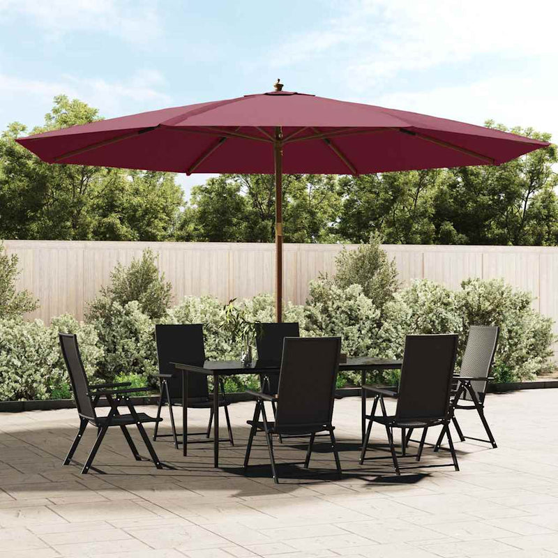 Afbeelding laden in galerijviewer, Vidaxl parasol met houten paal 400x273 cm bordeauxrood