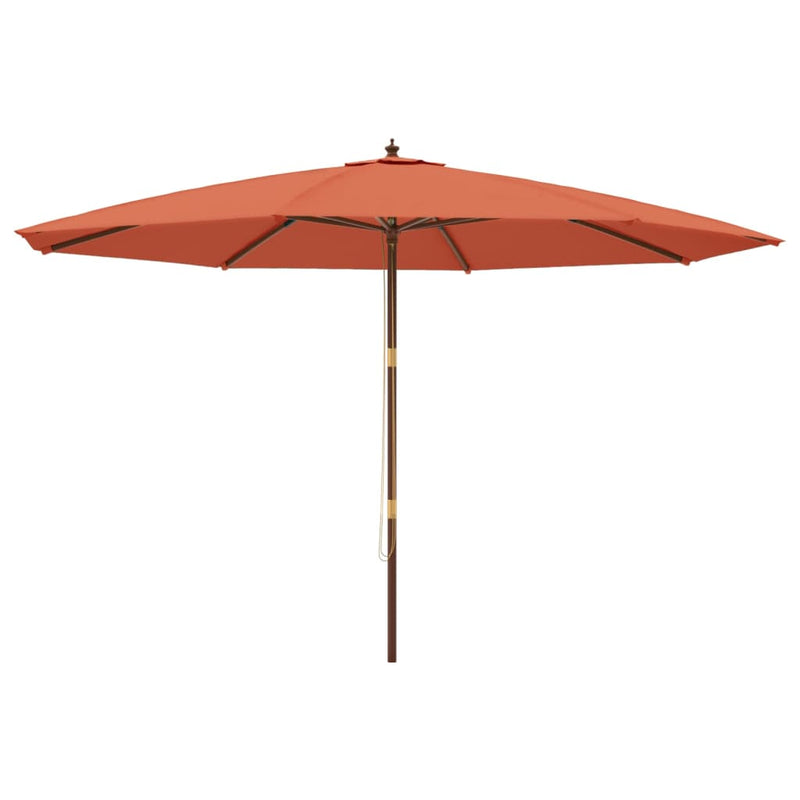 Afbeelding laden in galerijviewer, Vidaxl parasol met houten paal 400x273 cm terracottakleurig