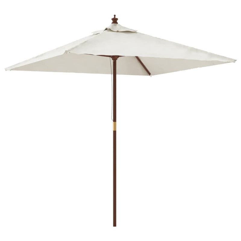 Afbeelding laden in galerijviewer, Vidaxl parasol met houten paal 198x198x231 cm zandkleurig