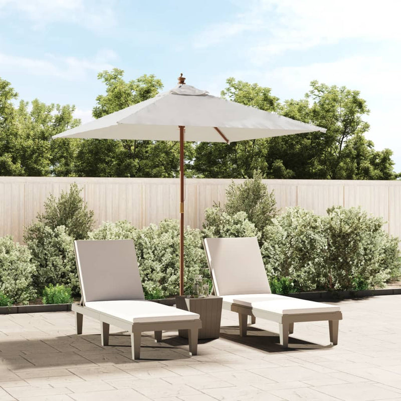 Afbeelding laden in galerijviewer, Vidaxl parasol met houten paal 198x198x231 cm zandkleurig
