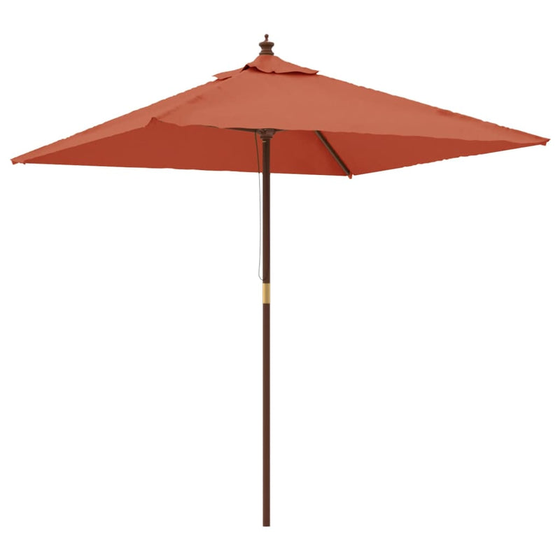Load image into Gallery viewer, Vidaxl parasol met houten paal 198x198x231 cm terracottakleurig
