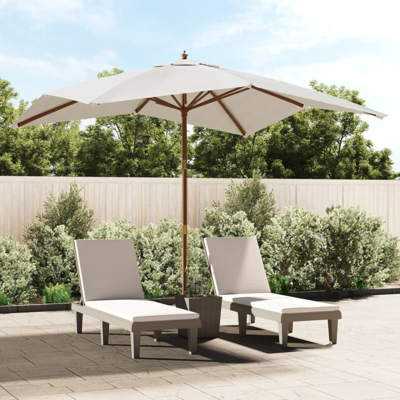Load image into Gallery viewer, Vidaxl parasol met houten paal 300x300x273 cm zandkleurig