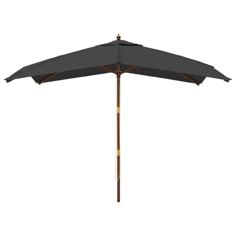 Load image into Gallery viewer, Vidaxl parasol met houten paal 300x300x273 cm antracietkleurig