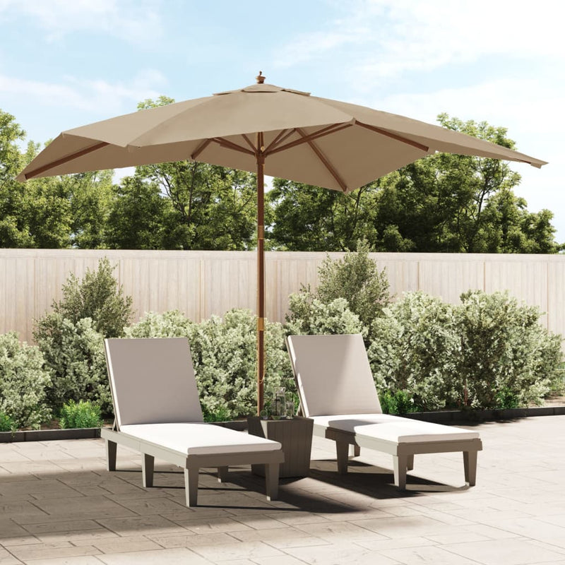 Load image into Gallery viewer, Vidaxl parasol met houten paal 300x300x273 cm taupe