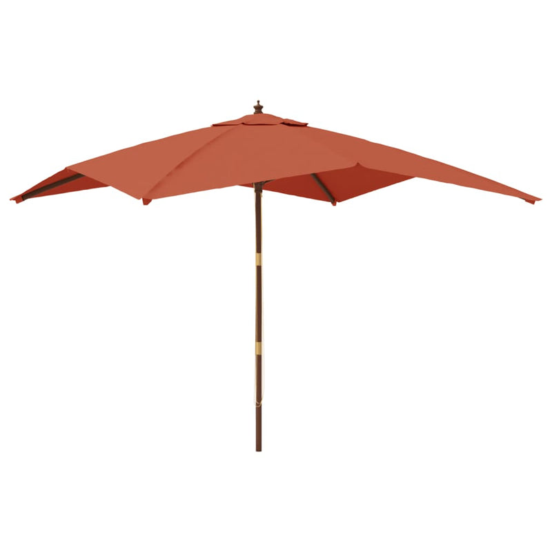 Load image into Gallery viewer, Vidaxl parasol met houten paal 300x300x273 cm terracottakleurig