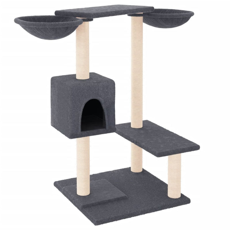Afbeelding laden in galerijviewer, Vidaxl kattenmeubel met krabpalen 82 cm donkergrijs