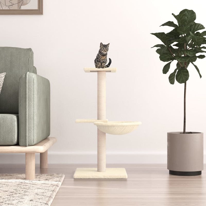Load image into Gallery viewer, Vidaxl kattenmeubel met sisal krabpalen 72 cm crèmekleurig