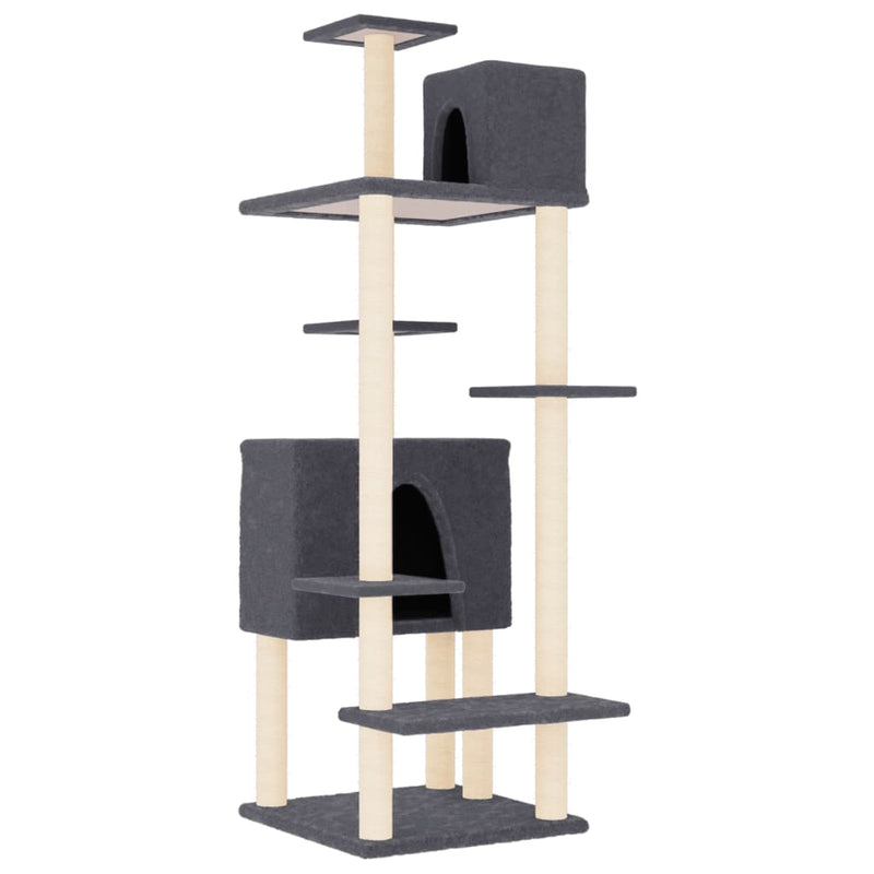 Load image into Gallery viewer, Vidaxl kattenmeubel met sisal krabpalen 154 cm donkergrijs