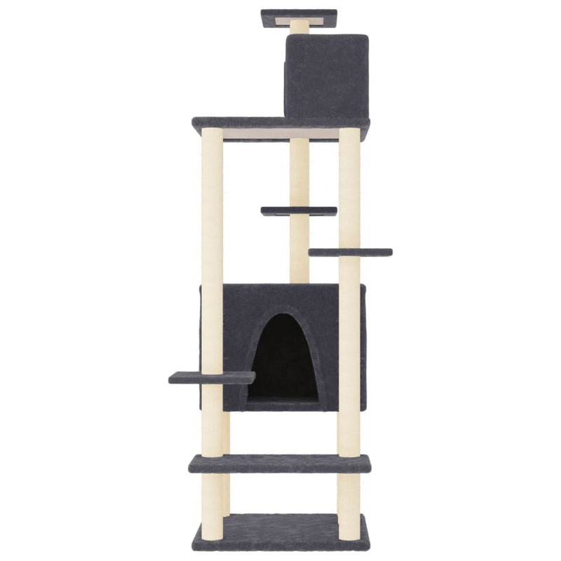 Load image into Gallery viewer, Vidaxl kattenmeubel met sisal krabpalen 154 cm donkergrijs