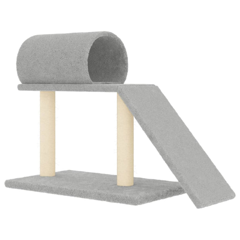 Load image into Gallery viewer, Vidaxl kattenmeubel met tunnel en ladder 55,5 cm lichtgrijs