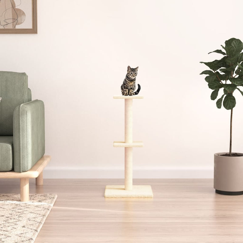 Load image into Gallery viewer, Vidaxl kattenmeubel met sisal krabpalen 73 cm crèmekleurig