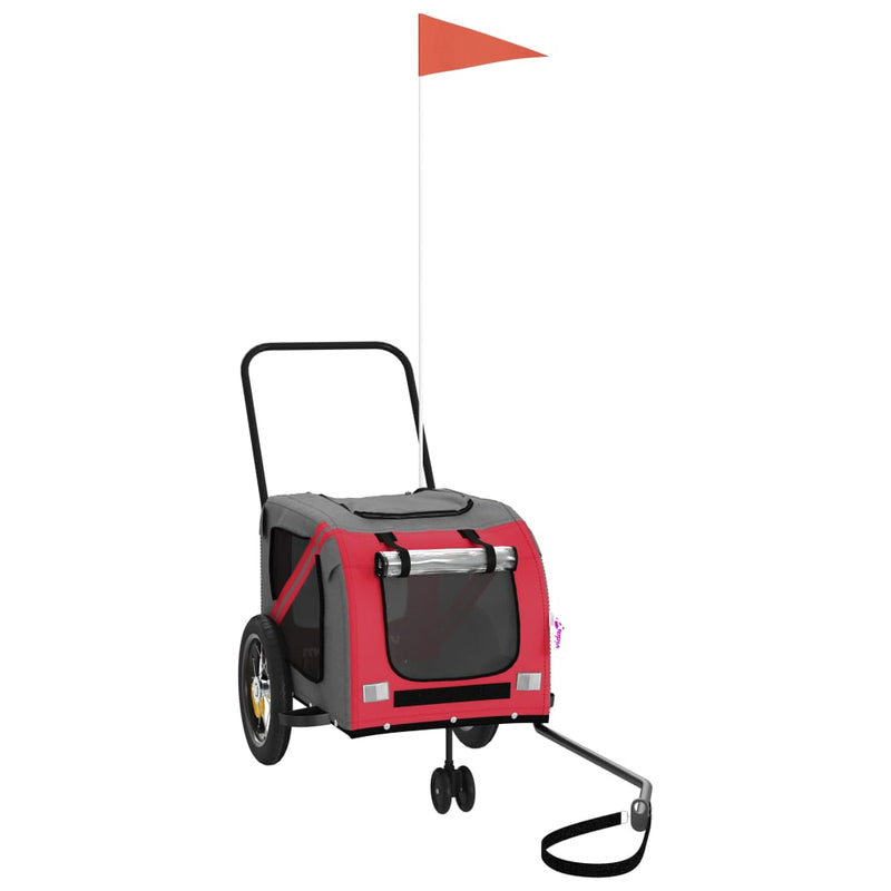 Load image into Gallery viewer, Vidaxl hondenfietstrailer oxford stof en ijzer rood en zwart