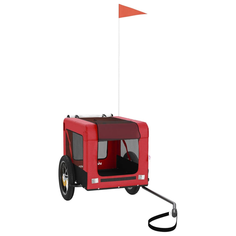 Load image into Gallery viewer, Vidaxl hondenfietstrailer oxford stof en ijzer rood en zwart
