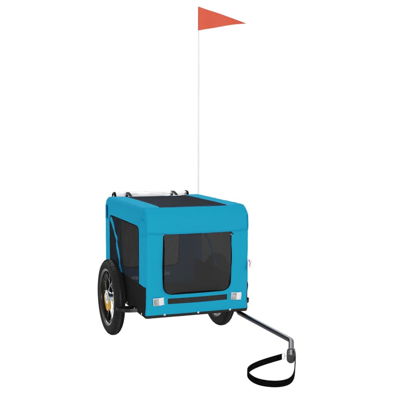 Load image into Gallery viewer, Vidaxl hondenfietstrailer oxford stof en ijzer blauw en zwart