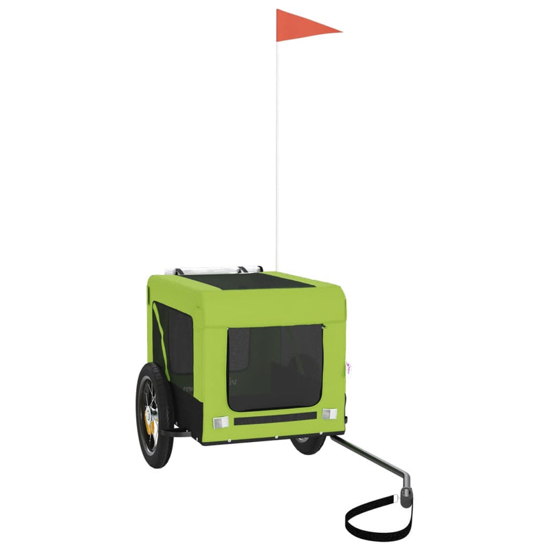 Load image into Gallery viewer, Vidaxl hondenfietstrailer oxford stof en ijzer groen en zwart
