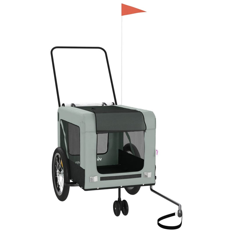 Load image into Gallery viewer, Vidaxl hondenfietstrailer oxford stof en ijzer grijs en zwart