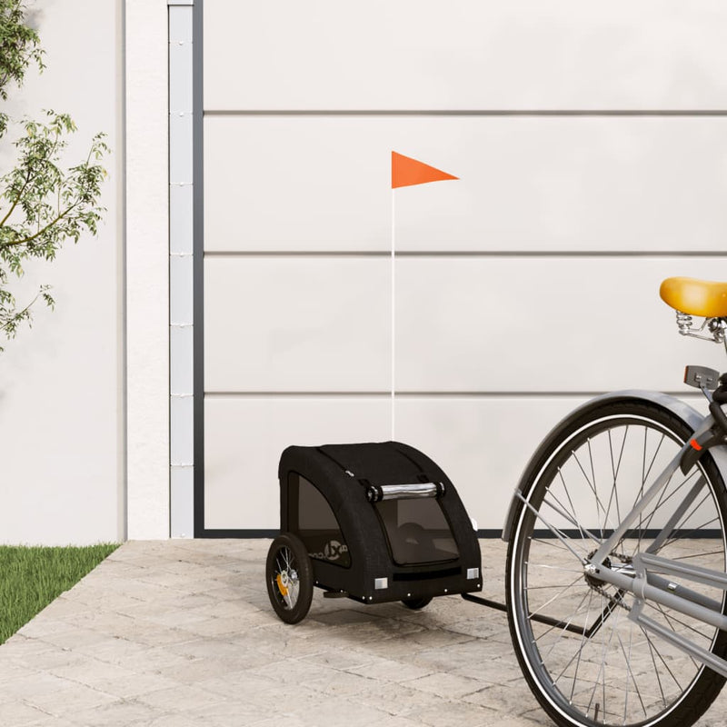 Load image into Gallery viewer, Vidaxl hondenfietstrailer oxford stof en ijzer zwart