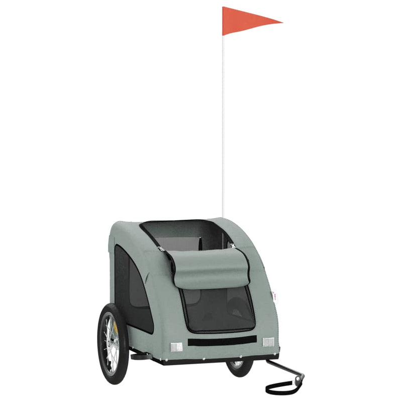 Load image into Gallery viewer, Vidaxl hondenfietstrailer oxford stof en ijzer grijs