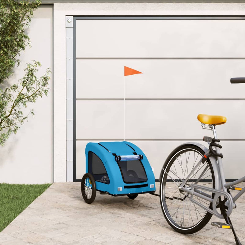 Load image into Gallery viewer, Vidaxl hondenfietstrailer oxford stof en ijzer blauw