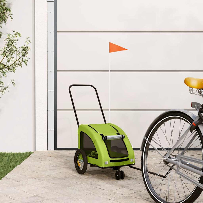 Load image into Gallery viewer, Vidaxl hondenfietstrailer oxford stof en ijzer groen
