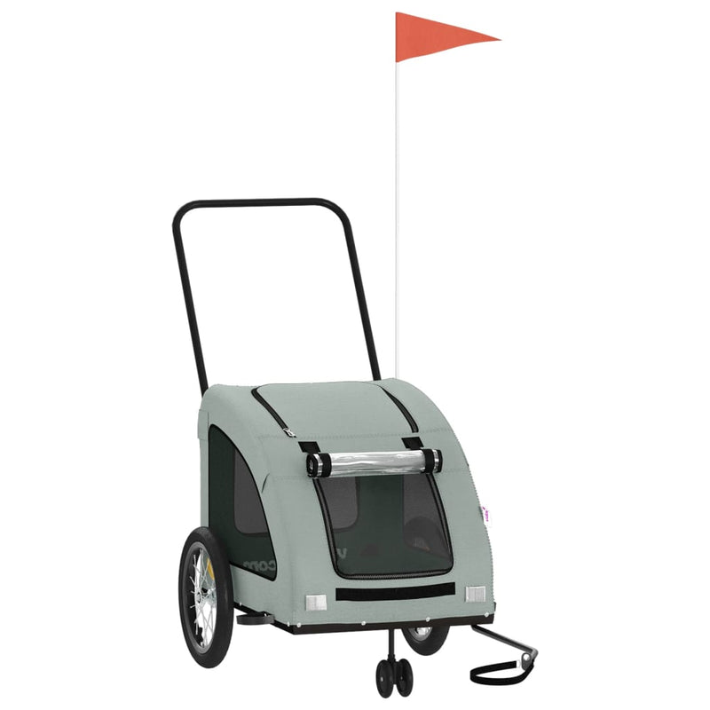 Load image into Gallery viewer, Vidaxl hondenfietstrailer oxford stof en ijzer grijs