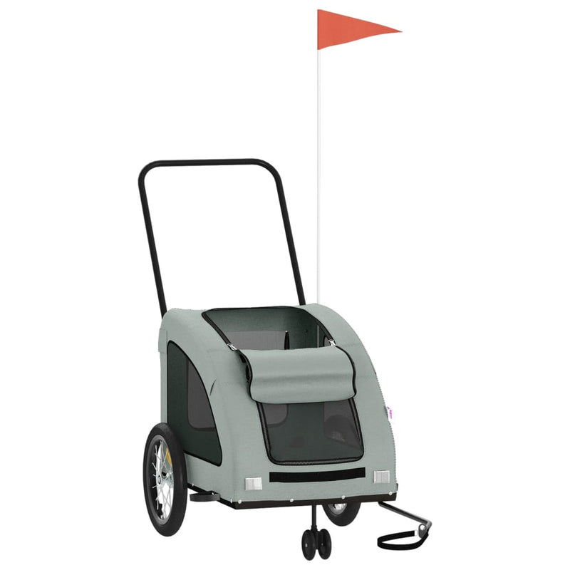 Load image into Gallery viewer, Vidaxl hondenfietstrailer oxford stof en ijzer grijs