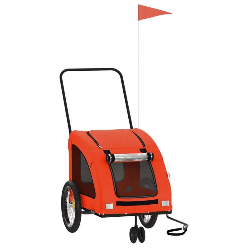 Load image into Gallery viewer, Vidaxl hondenfietstrailer oxford stof en ijzer oranje en grijs