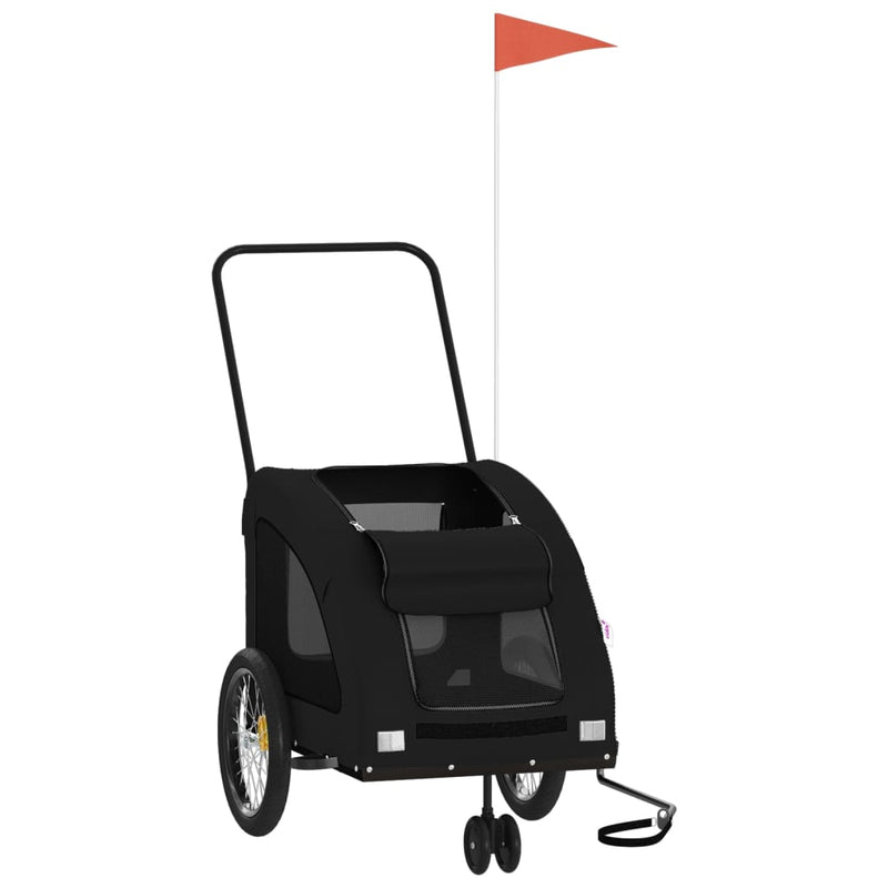 Load image into Gallery viewer, Vidaxl hondenfietstrailer oxford stof en ijzer zwart