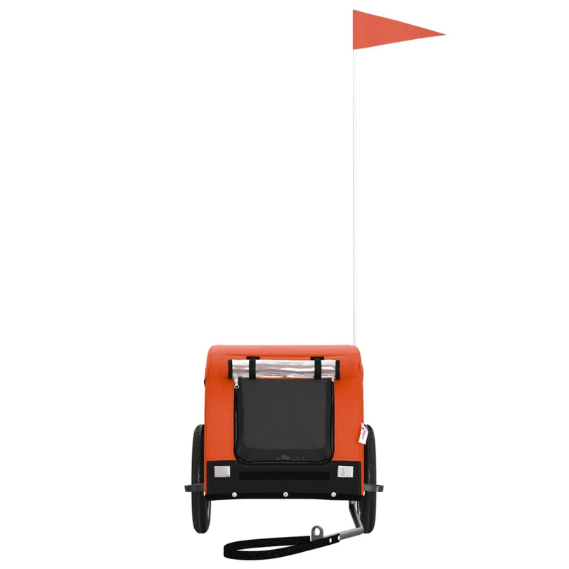 Load image into Gallery viewer, Vidaxl hondenfietstrailer oxford stof en ijzer oranje en zwart
