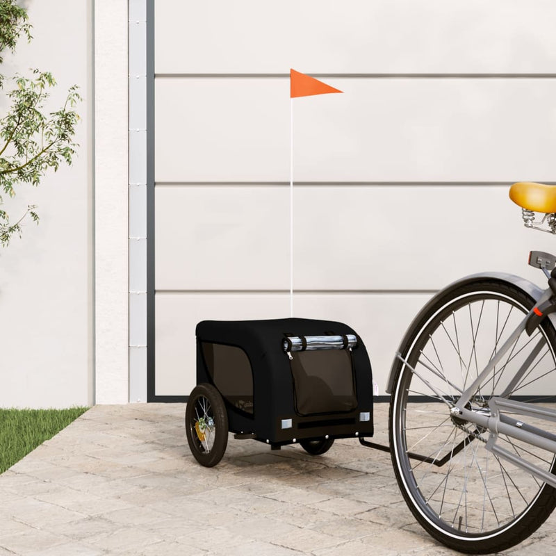 Load image into Gallery viewer, Vidaxl hondenfietstrailer oxford stof en ijzer zwart