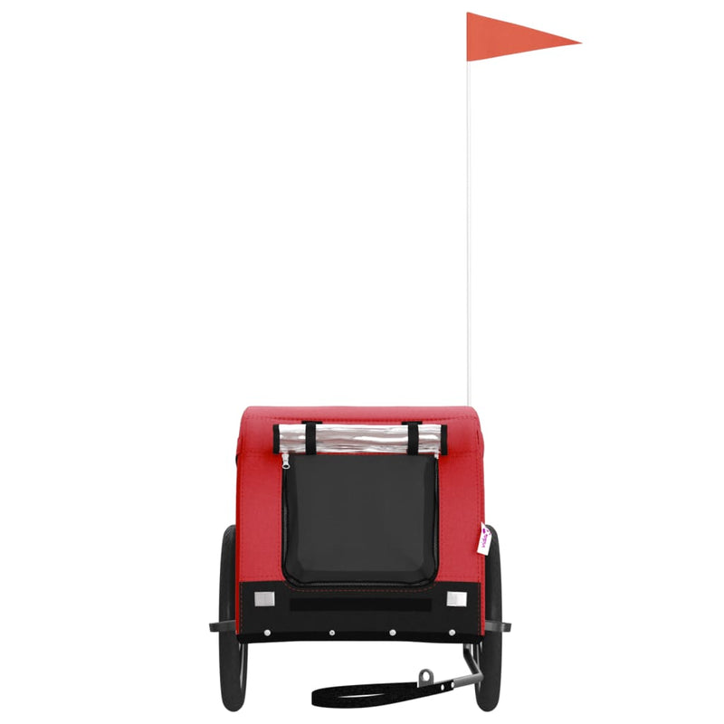 Load image into Gallery viewer, Vidaxl hondenfietstrailer oxford stof en ijzer rood en zwart