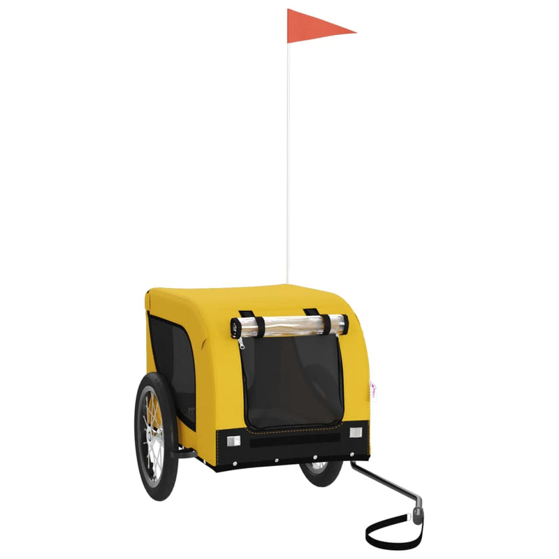 Load image into Gallery viewer, Vidaxl hondenfietstrailer oxford stof en ijzer geel en zwart
