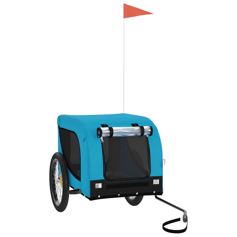 Load image into Gallery viewer, Vidaxl hondenfietstrailer oxford stof en ijzer blauw en zwart