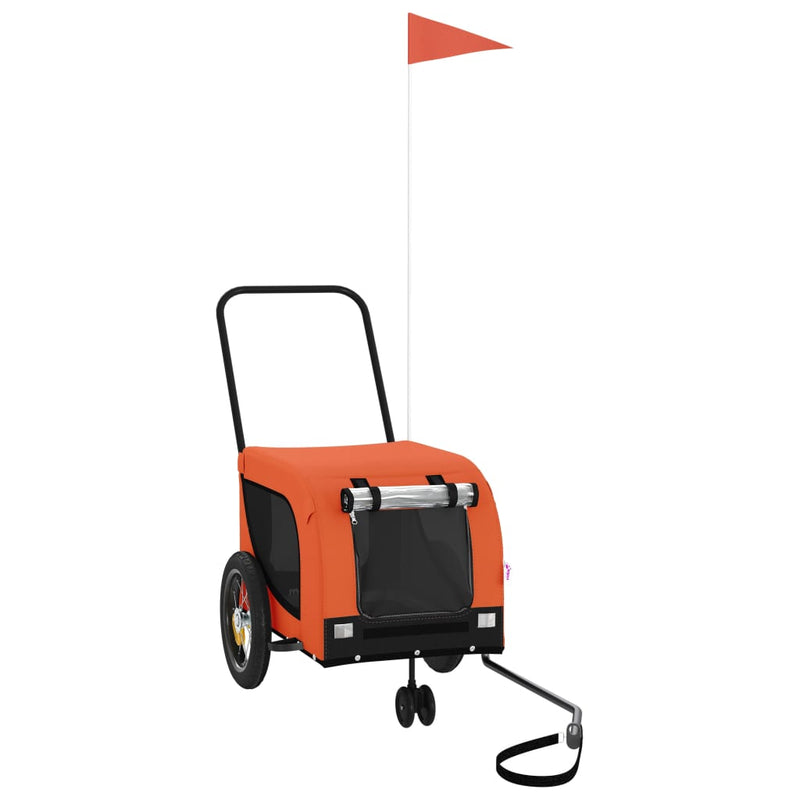 Load image into Gallery viewer, Vidaxl hondenfietstrailer oxford stof en ijzer oranje en zwart