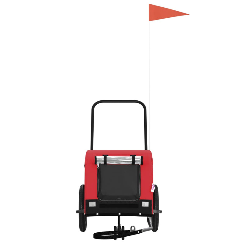 Load image into Gallery viewer, Vidaxl hondenfietstrailer oxford stof en ijzer rood en zwart