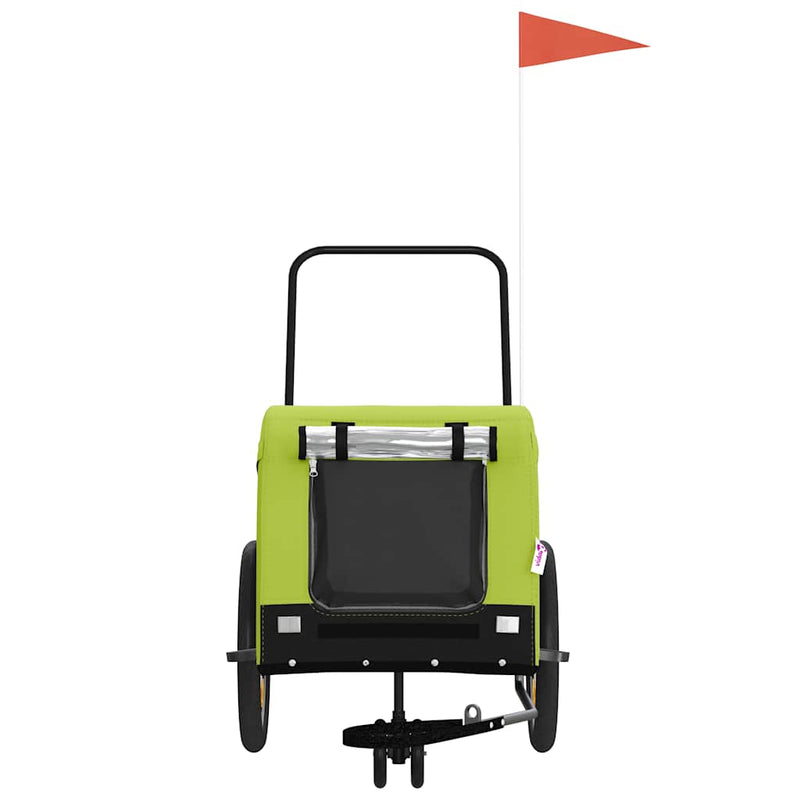 Load image into Gallery viewer, Vidaxl hondenfietstrailer oxford stof en ijzer groen en zwart
