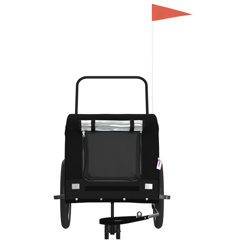 Load image into Gallery viewer, VidaXL Hondenfietstrailer oxford stof en ijzer zwart