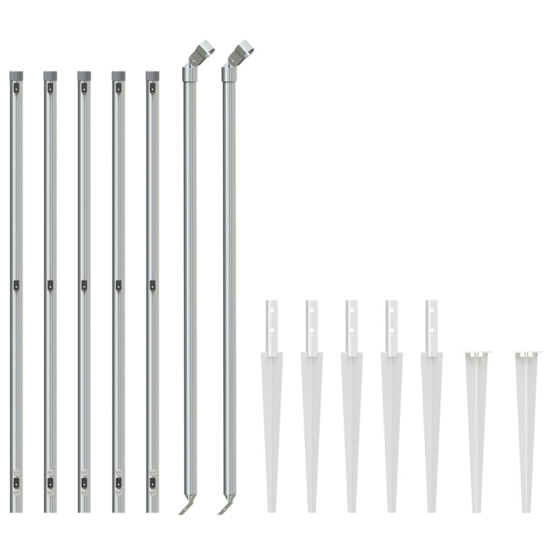 Load image into Gallery viewer, Vidaxl gaashek met grondankers 0,8x10 m zilverkleurig