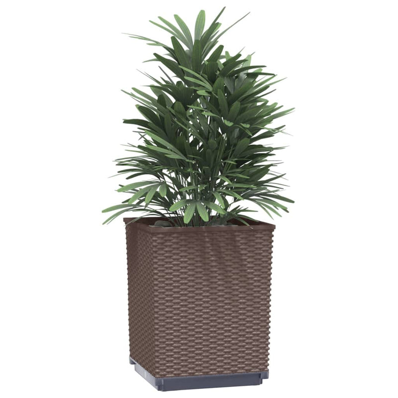 Afbeelding laden in galerijviewer, Vidaxl plantenbakken 4 st 30x30x37 cm polypropeen bruin
