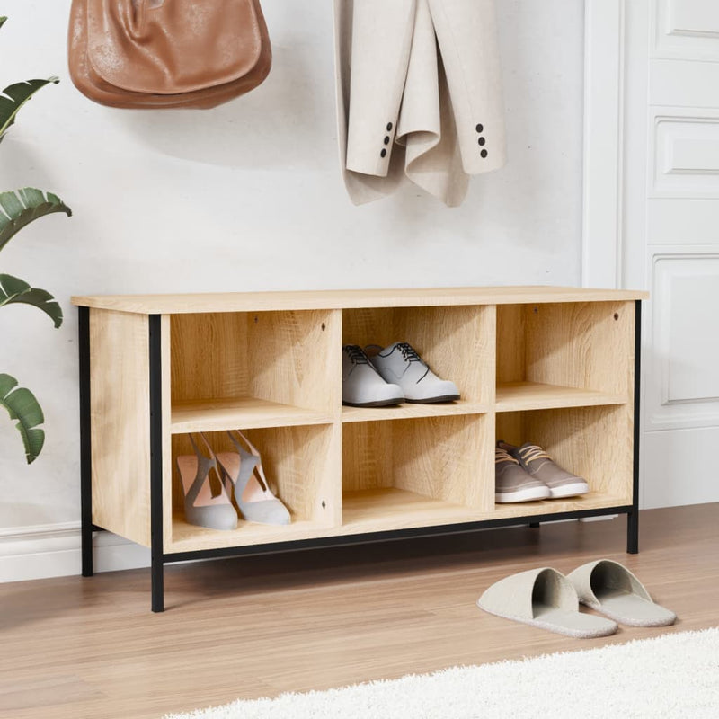 Load image into Gallery viewer, Vidaxl schoenenkast 100x35x50 cm bewerkt hout sonoma eikenkleurig