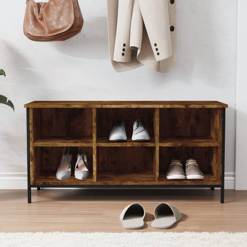 Load image into Gallery viewer, Vidaxl schoenenkast 100x35x50 cm bewerkt hout gerookt eikenkleurig