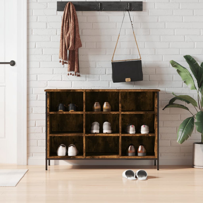 Load image into Gallery viewer, Vidaxl schoenenkast 100x35x70 cm bewerkt hout gerookt eikenkleurig