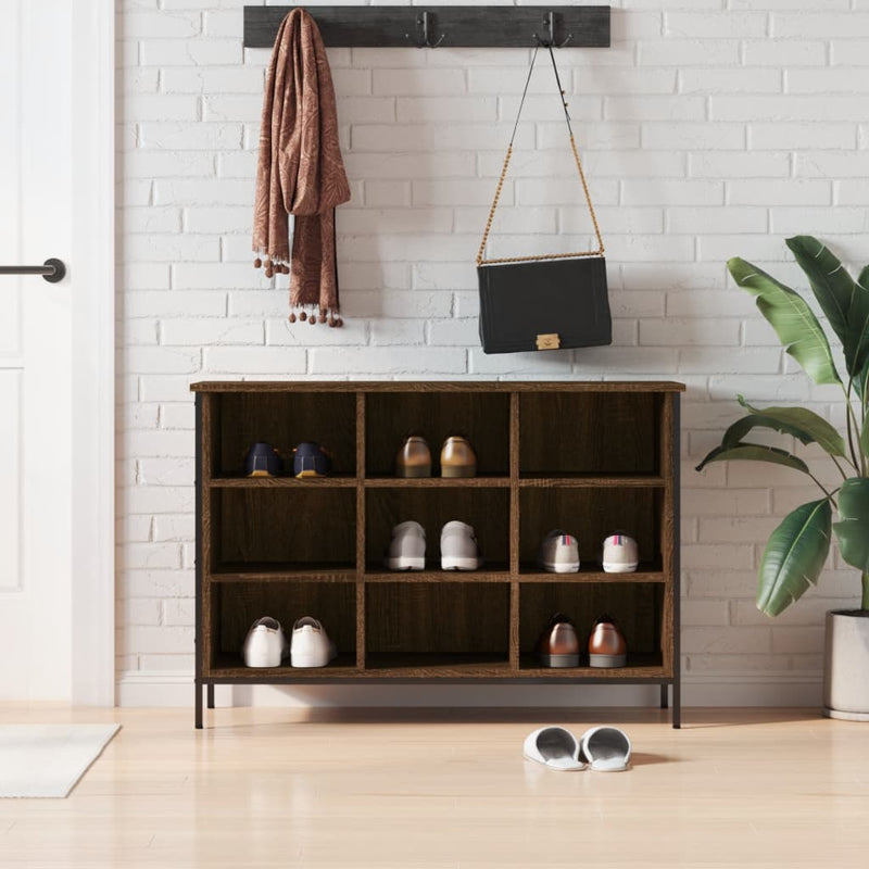 Load image into Gallery viewer, Vidaxl schoenenkast 100x35x70 cm bewerkt hout bruin eikenkleur