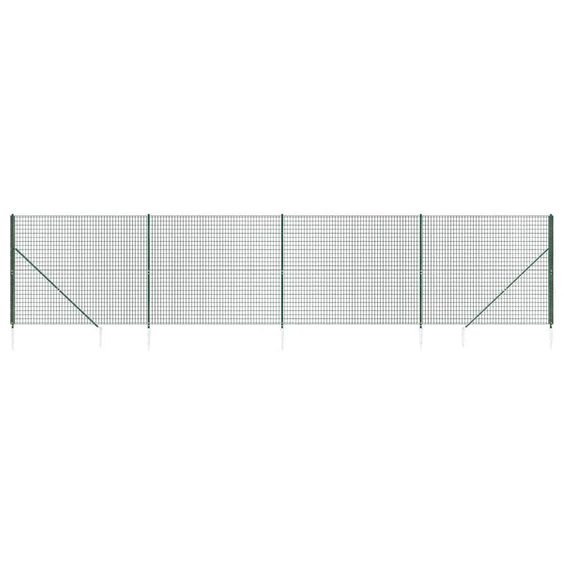 Load image into Gallery viewer, Vidaxl draadgaashek met grondankers 2,2x10 m groen