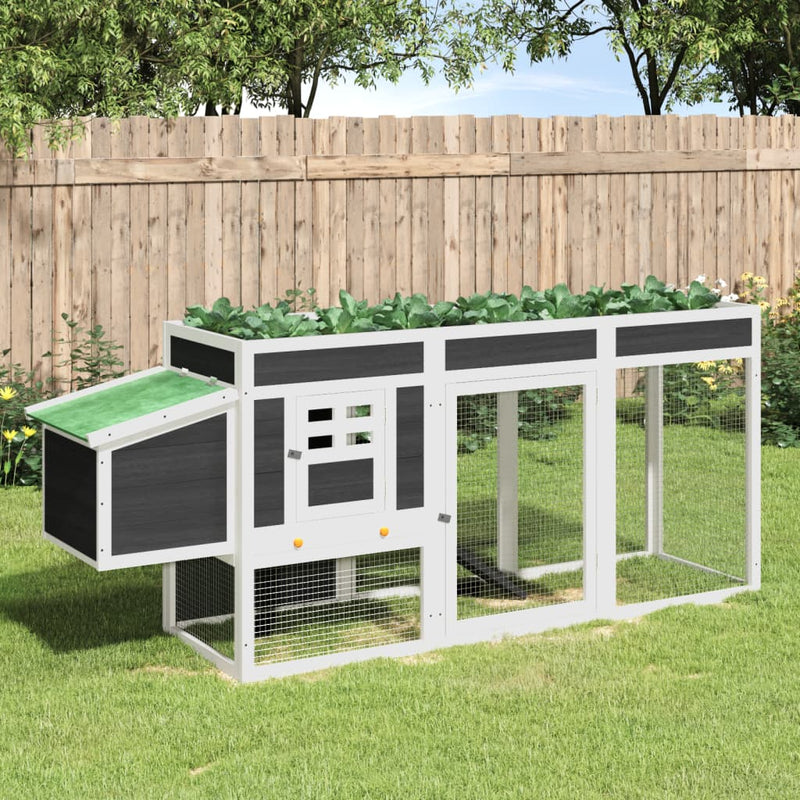 Load image into Gallery viewer, VidaXL Kippenhok 204x50x84 cm massief grenenhout grijs