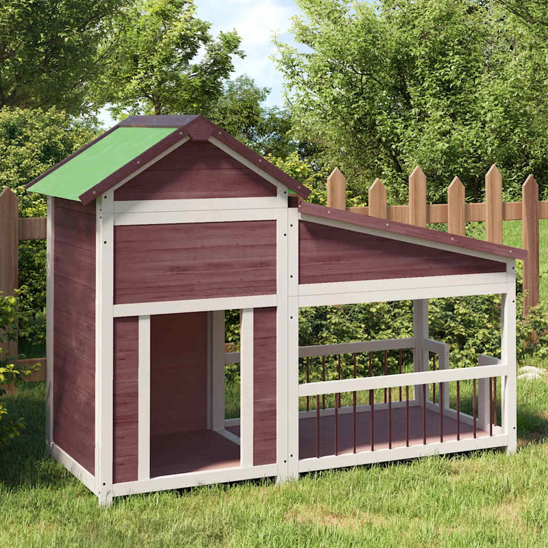 Load image into Gallery viewer, Vidaxl hondenhok 143x60,5x109 cm massief grenenhout mokkakleurig