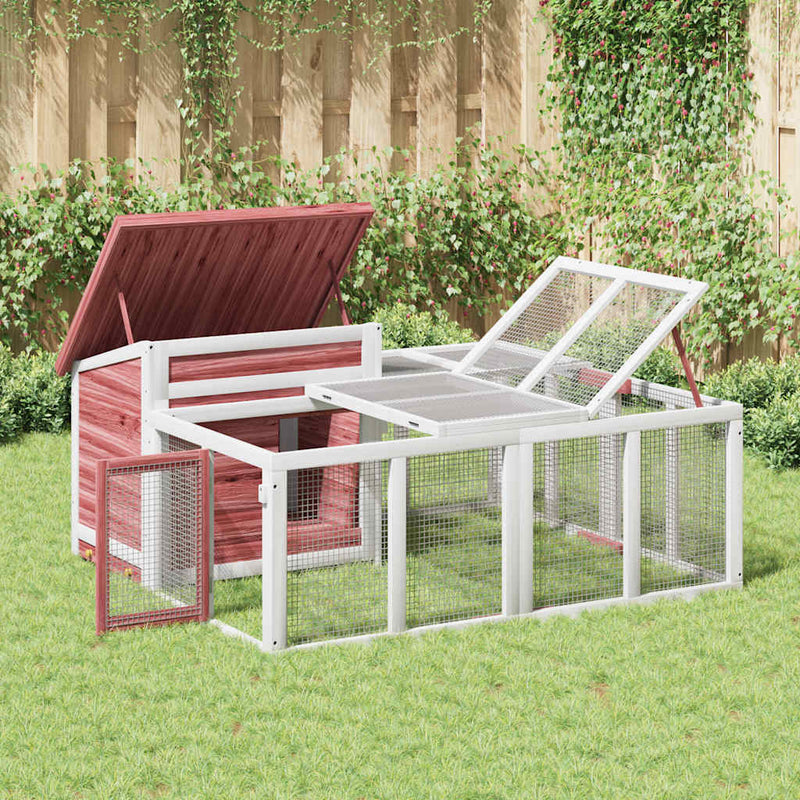 Load image into Gallery viewer, VidaXL Konijnenhok 144x123x67,5 cm massief grenenhout mokkakleurig