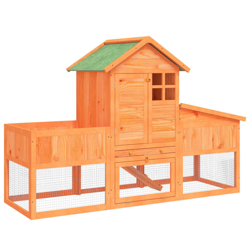 Load image into Gallery viewer, Vidaxl konijnenhok 170x63x113 cm massief grenenhout bruin
